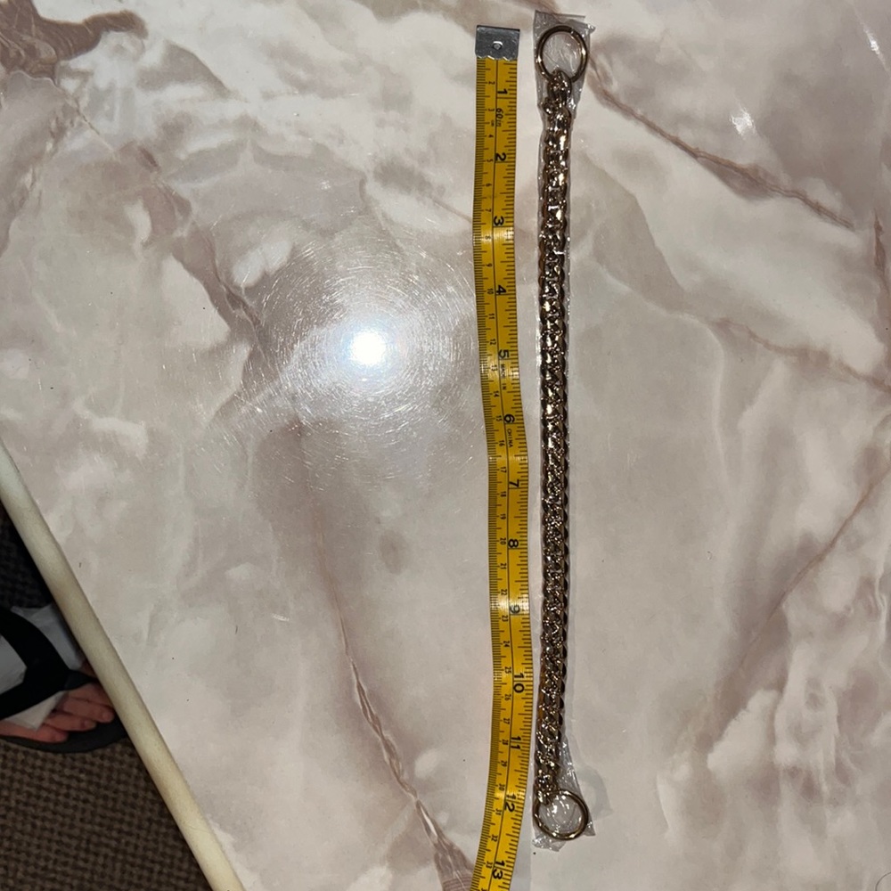 12 inch length gold plated Cuban link dog collar